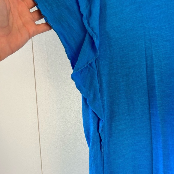 Blue Ruffle Sleeve Women's Cato Top, Size L - Picture 2 of 5